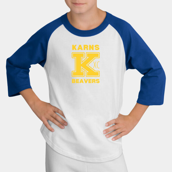 Karns  Beavers Printed - Youth Colorblock Raglan Jersey Thumbnail