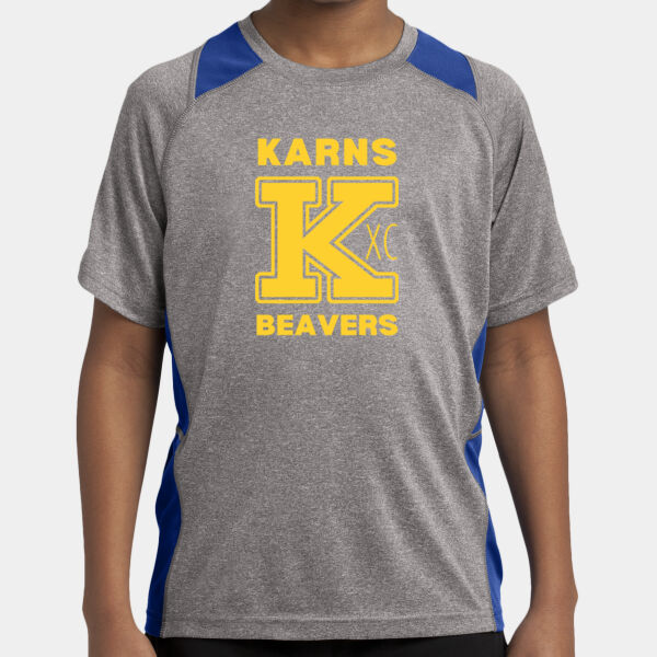 Karns  Beavers Printed - Youth Heather Colorblock Contender  Tee Thumbnail