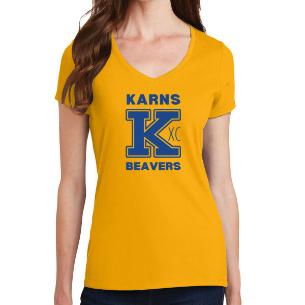 Karns  Beavers Printed - Ladies Fan Favorite V Neck Tee Thumbnail