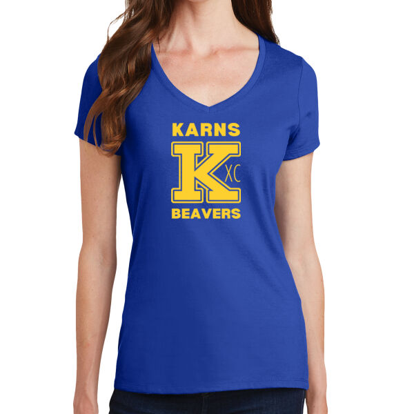 Karns  Beavers Printed - Ladies Fan Favorite V Neck Tee Thumbnail