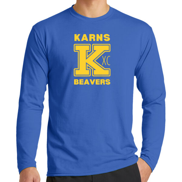 Karns  Beavers Printed - Long Sleeve Performance Blend Tee Thumbnail