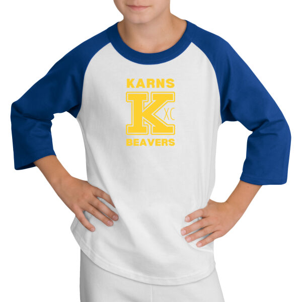 Karns  Beavers Printed - Youth Colorblock Raglan Jersey Thumbnail