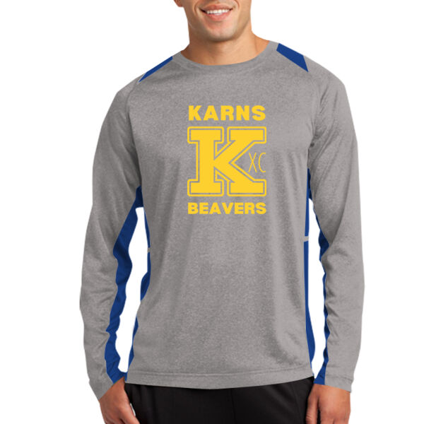 Karns  Beavers Printed - Long Sleeve Heather Colorblock Contender  Tee Thumbnail