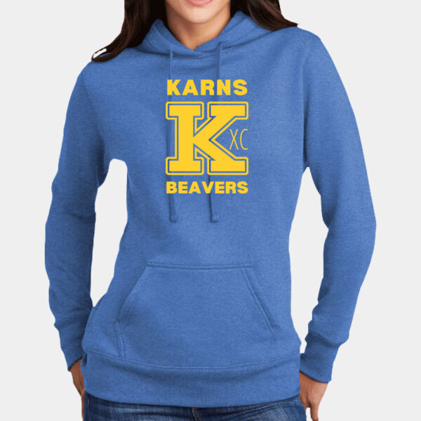 Karns  Beavers Printed - Ladies Core Fleece Pullover Hooded Sweatshirt Thumbnail