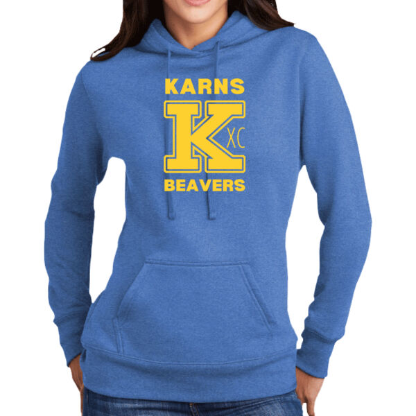 Karns  Beavers Printed - Ladies Core Fleece Pullover Hooded Sweatshirt Thumbnail