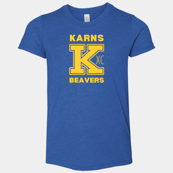Karns  Beavers Printed - Youth Triblend Short Sleeve Tee Thumbnail