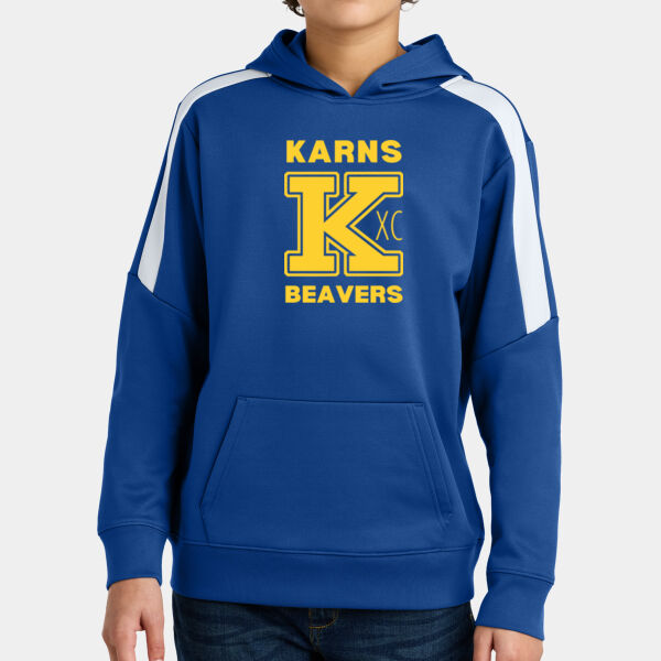 Karns  Beavers Printed - Youth Sport Wick ® Fleece United Pullover Hoodie Thumbnail