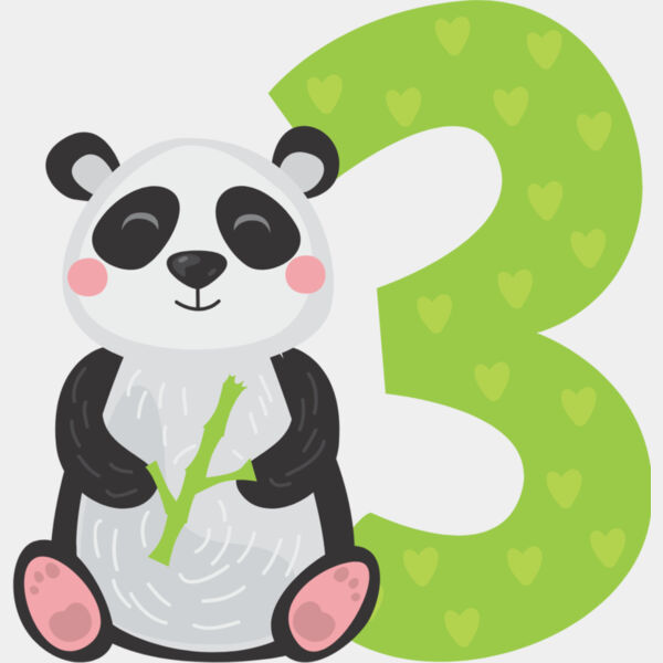 Three Birthday Animal Panda Number 1 Thumbnail